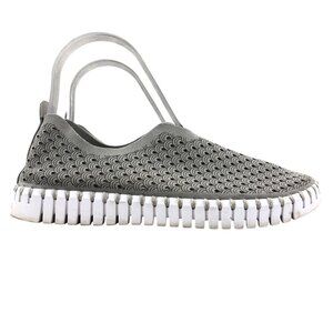 Ilse Jacobsen Women's Size 36 (5.5-6) Tulip 139 Grey Perforated Microfiber Flats